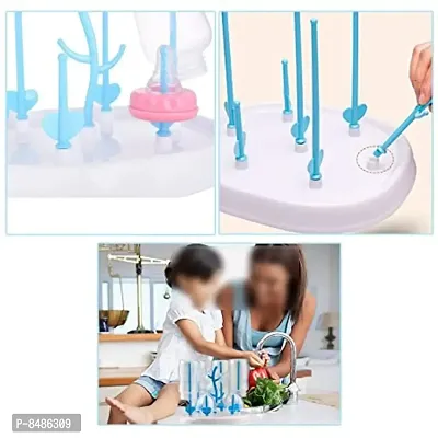 Bottle Drying Rack, Plastic Trees, Dustproof, Easy Sterilizer For Baby, White-thumb2