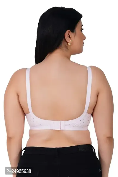 LadyLand Women Cotton Blend Non Padded Wirefree T-Shirt Bra Pink-thumb2