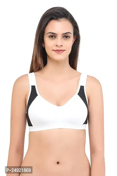 LadyLand Women's Cotton with Hosiery Non-Paded and Non-Wired Seamed Sports Bra for Women/Girls-thumb4