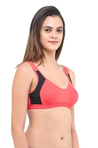 LadyLand Women's Cotton with Hosiery Non-Paded and Non-Wired Seamed Sports Bra for Women/Girls-thumb2