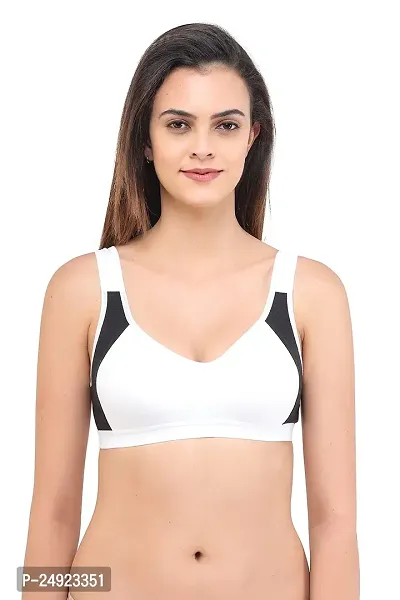 LadyLand Women's Cotton with Hosiery Non-Paded and Non-Wired Seamed Sports Bra for Women/Girls-thumb4