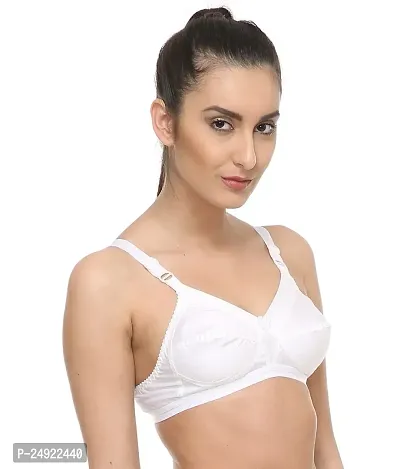 LadyLand Women Soft Cotton Non Padded Non-Wired Regular Bra for Daily Use