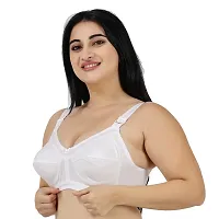 Ladyland Women's Cotton Non-Padded Wire Free T-Shirt Bra Pack of 1 White-thumb3