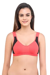 LadyLand Women's Cotton with Hosiery Non-Paded and Non-Wired Seamed Sports Bra for Women/Girls-thumb1