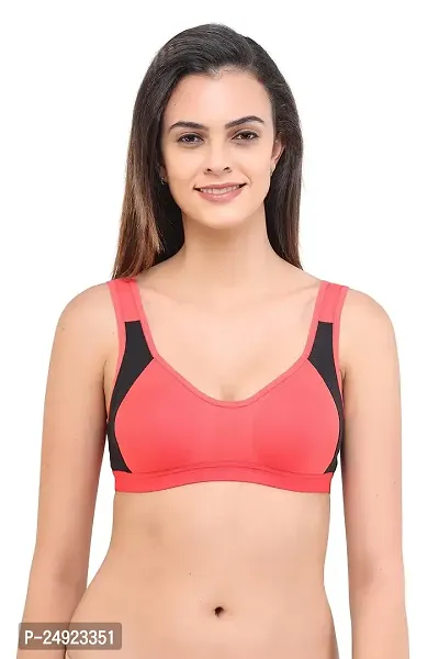 LadyLand Women's Cotton with Hosiery Non-Paded and Non-Wired Seamed Sports Bra for Women/Girls-thumb2