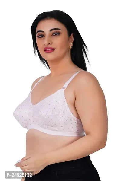 LadyLand Women Cotton Blend Non Padded Wirefree T-Shirt Bra Pink-thumb3
