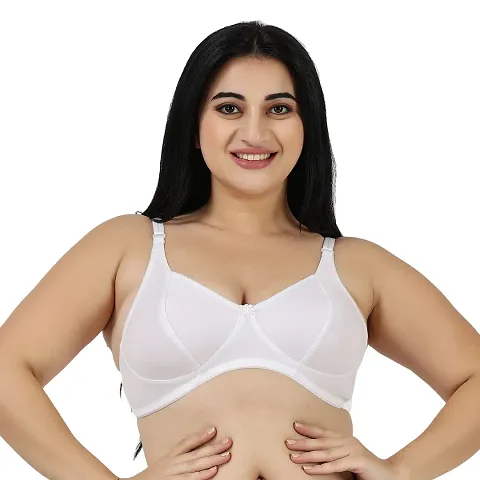 LadyLand Womens Non Padded Non Wired Solid Full Coverage Bra