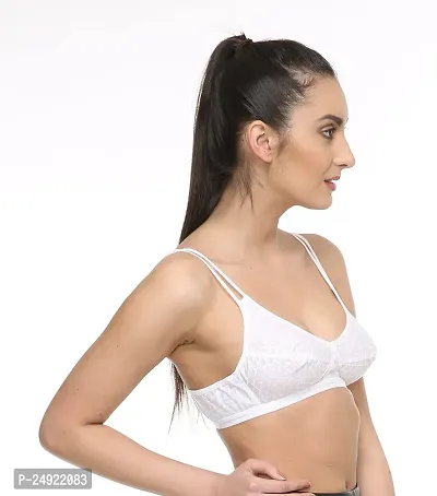 LadyLand Women Soft Cotton Non Padded Non-Wired Regular Bra for Daily Use-thumb3