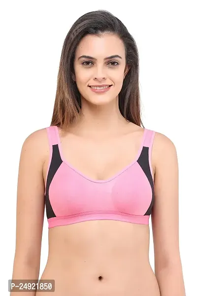 LadyLand Women's Cotton with Hosiery Non-Paded and Non-Wired Seamed Sports Bra for Women/Girls-thumb5