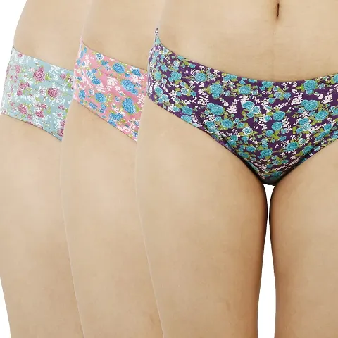 Ladyland Women Hipster Cotton Cotton Material Printed Panties (Pack of 3)