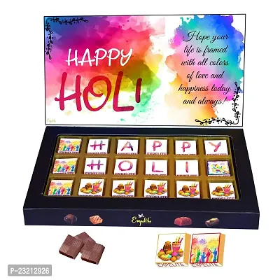 Expelite Holi Gifts Chocolate - 18 pc | Happy Holi Chocolate Box, Holi Special Celebration Gift Hamper (400g)-thumb0