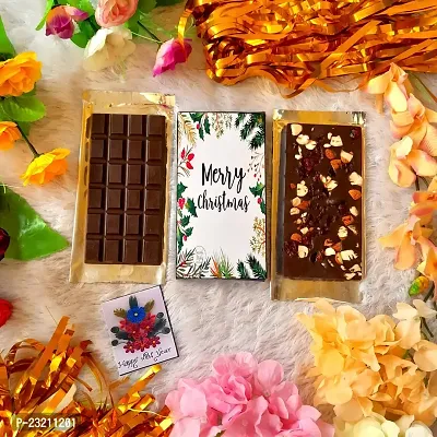 Expelite Merry Christmas Chocolate Bar Gift - Personalize Chocolates Bars / New Year Chocolate Gift (100 g)-thumb0