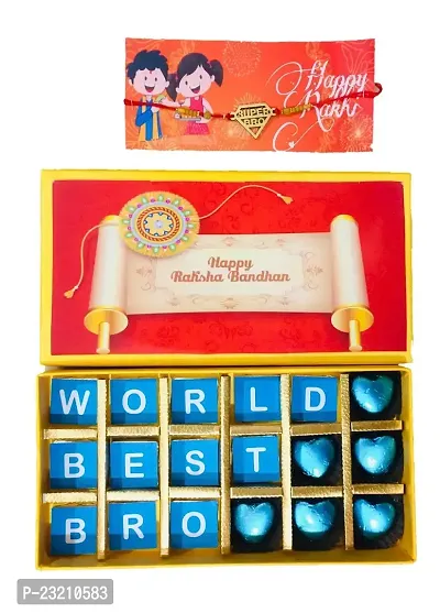 Expelite Rakhi Gift for Brother- Rakhi Combo-World Best Bro-18 Chocolate Gift Box