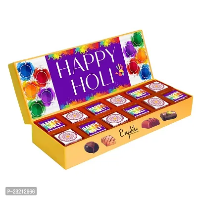 Expelite Holi Gifts Chocolate - 12 pc | Happy Holi Chocolate Box, Holi Special Celebration Gift Hamper (350g)-thumb2