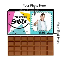 Expelite Personalised You are My Smile Chocolate Gift Box - 100 Grams Flowers And Chocolate Smile Gift For Boyfriend-thumb1