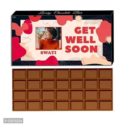 Expelite Personalized Get Well Soon Chocolates And Flower Gift For Girlfriend -100 grams Get Well Soon Gift For Friends