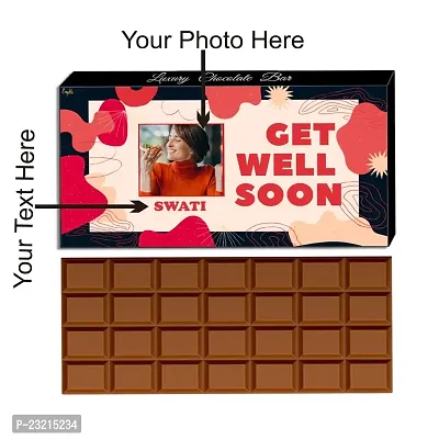 Expelite Personalized Get Well Soon Chocolates And Flower Gift For Girlfriend -100 grams Get Well Soon Gift For Friends-thumb2