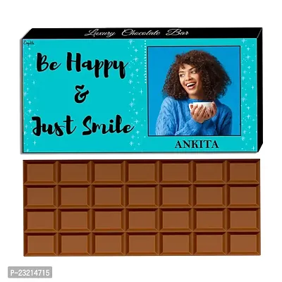 Expelite Personalised Be Happy Just Smile Chocolate Gift box - 100 Grams Smile Chocolate Gift for Friends