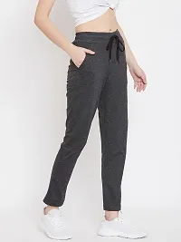 Elite Grey Pure Cotton Solid Track Pant For Women-thumb4