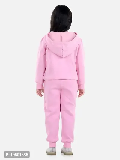 Charming Light Pink Cotton Jersey Printed Tracksuit For Girls-thumb2
