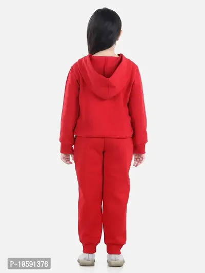 Charming Red Cotton Jersey Printed Tracksuit For Girls-thumb2
