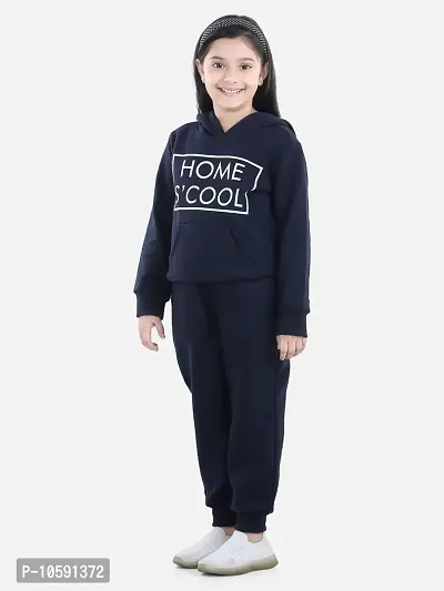 Charming Navy Blue Cotton Jersey Printed Tracksuit For Girls-thumb3