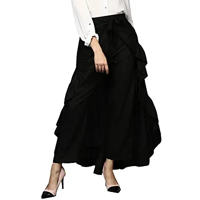 StyleStone (3400BlkSkrtPantsS) Women's Rayon Black Skirt Pants