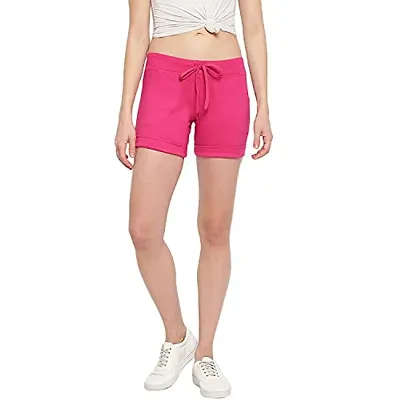 StyleStone Women's Pink Cotton Shorts (5035HotPinkShorts30)