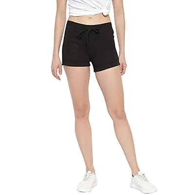 StyleStone Women's Black Cotton Shorts (5034BlkShorts34)