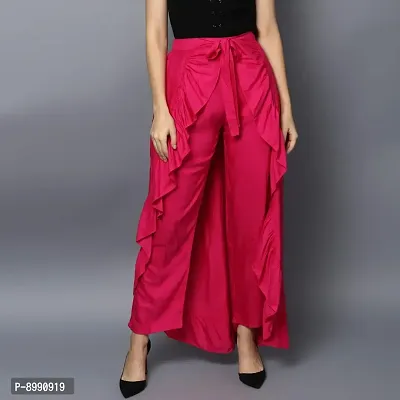 StyleStone Women's Rayon Skirt Pants, Fuchsia-thumb2