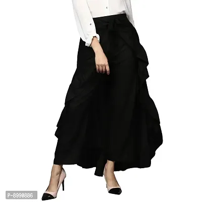 StyleStone (3400BlkSkrtPantsS) Women's Rayon Black Skirt Pants-thumb0