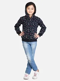 Fabulous Blue Pure Cotton Printed Jackets For Girls-thumb2