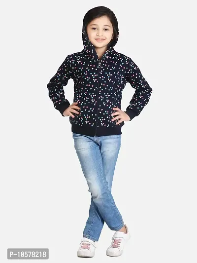 Fabulous Blue Pure Cotton Printed Jackets For Girls-thumb3