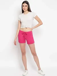 StyleStone Women's Pink Cotton Shorts (5035HotPinkShorts32)-thumb2