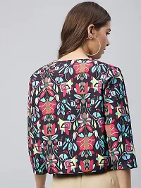 Stylish Multicolor Polyester Floral Print Shrugs For Women-thumb1