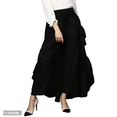StyleStone (3400BlkSkrtPantsXXL) Women's Rayon Black Skirt Pants-thumb0