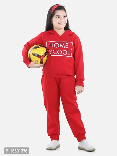 Charming Red Cotton Jersey Printed Tracksuit For Girls-thumb3