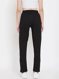 Elite Black Pure Cotton Solid Track Pant For Women-thumb1
