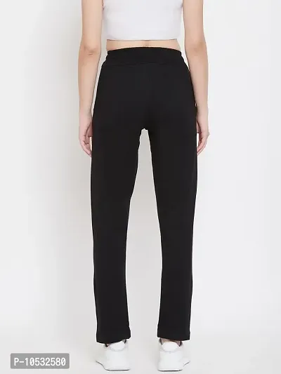 Elite Black Pure Cotton Solid Track Pant For Women-thumb2