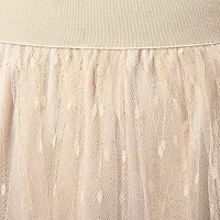 StyleStone Women's Beige Embroidered Pleated Skirt (3540PleatBeigeDot)-thumb4