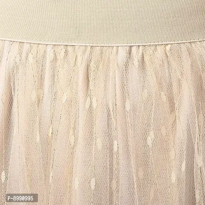 StyleStone Women's Beige Embroidered Pleated Skirt (3540PleatBeigeDot)-thumb5