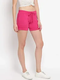 StyleStone Women's Pink Cotton Shorts (5035HotPinkShorts28)-thumb4