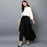 StyleStone (3400BlkSkrtPantsXXL) Women's Rayon Black Skirt Pants-thumb1