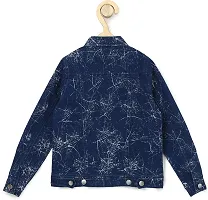 Fabulous Blue Denim Printed Jackets For Girls-thumb1