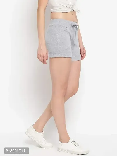 StyleStone Women's Light Grey Cotton Shorts (5036LGreyShorts30)-thumb4