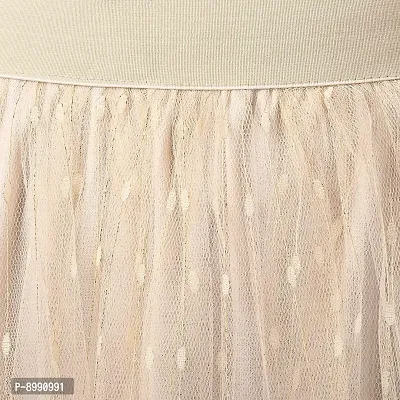 StyleStone Women's Beige Embroidered Pleated Skirt (3540PleatBeigeDotM)-thumb5