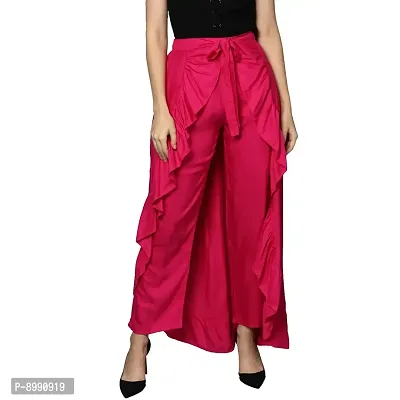 StyleStone Women's Rayon Skirt Pants, Fuchsia-thumb0