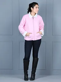 Fabulous Pink Fleece Solid Jackets For Girls-thumb3