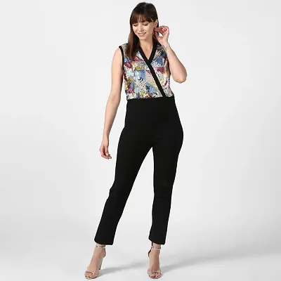 Stylish Polyester Embroidered Jumpsuit For Women