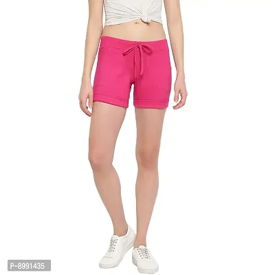 StyleStone Women's Pink Cotton Shorts (5035HotPinkShorts28)-thumb0